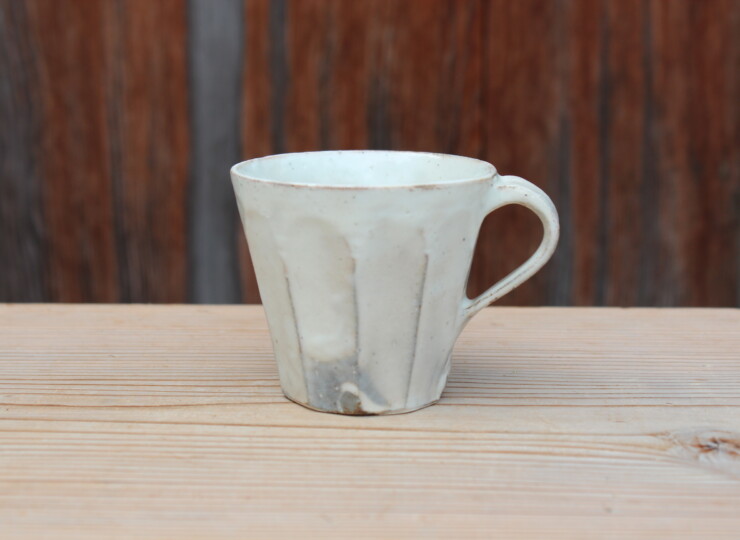 粉引面取カップＬ