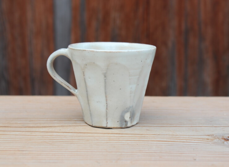 粉引面取カップＬ