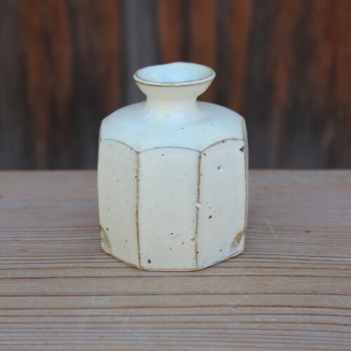 粉引面取花入Ｈ