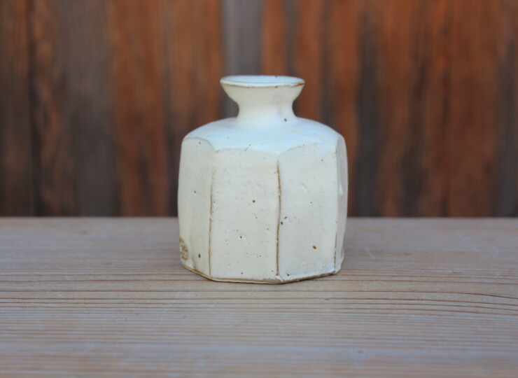 粉引面取花入Ｈ