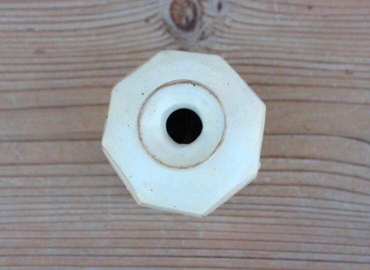 粉引面取花入Ｈ