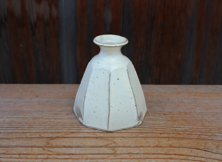 粉引面取花入Ｄ