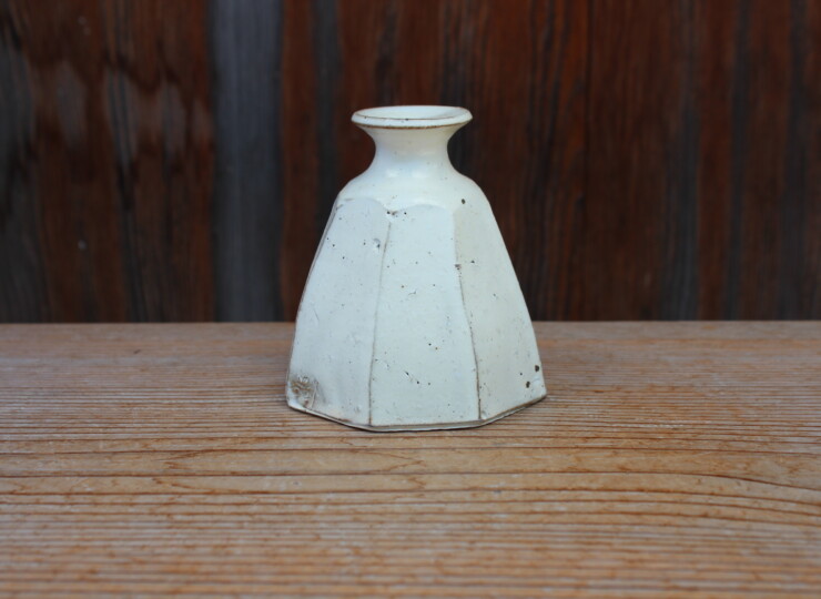 粉引面取花入Ｄ