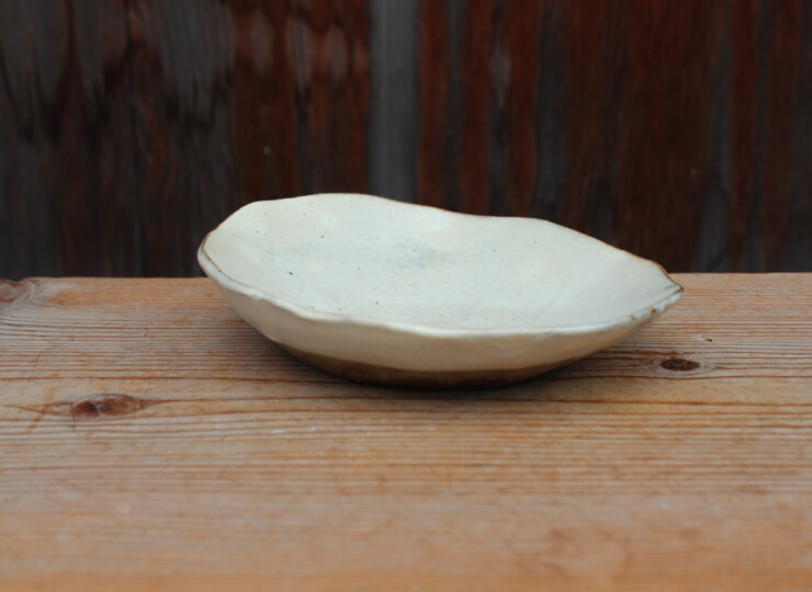 刷毛目石目楕円皿Ａ