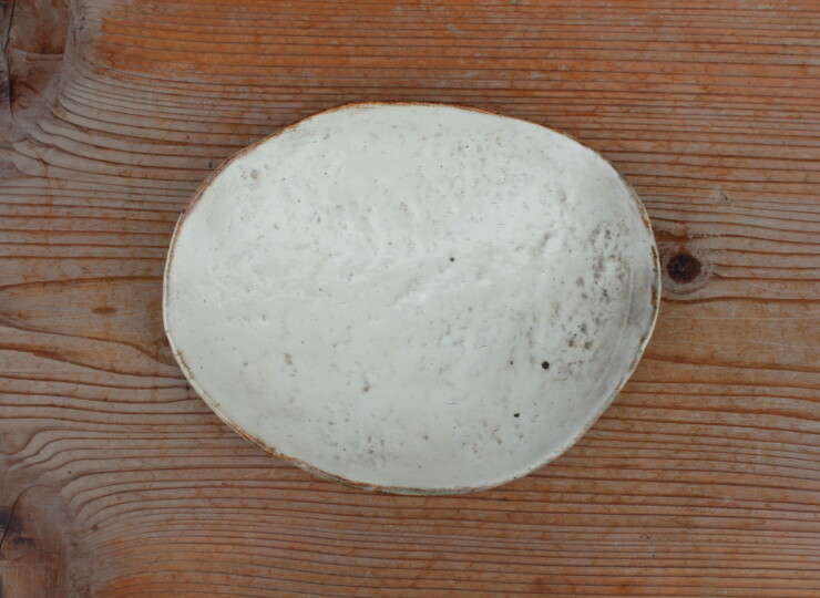 刷毛目石目楕円皿Ｂ