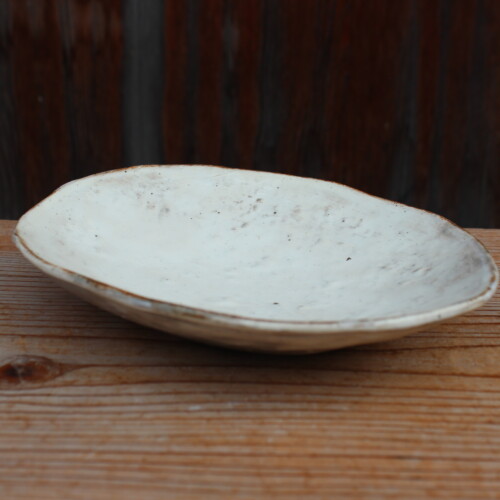 刷毛目石目楕円皿Ｈ