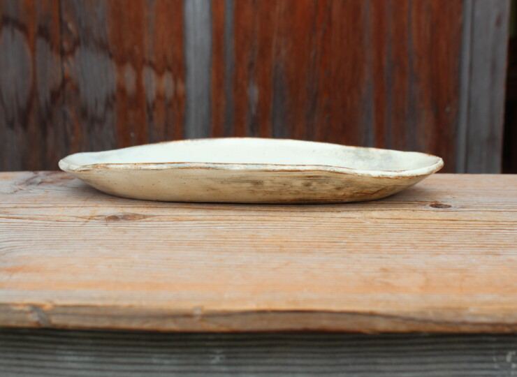 花岡隆｜楕円皿｜刷毛目石目楕円皿T | 花岡 隆［花窯］ 公式サイト