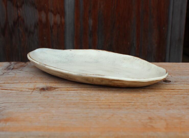 刷毛目石目楕円皿V