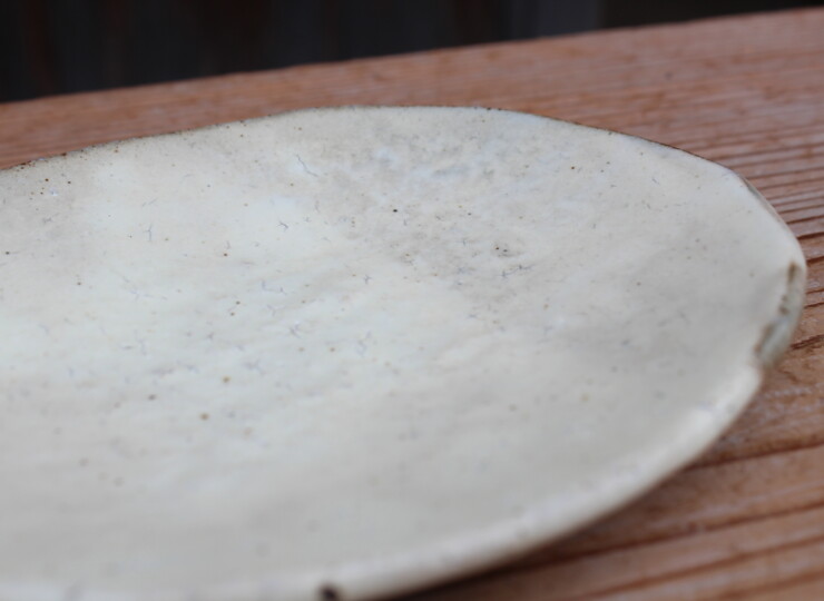 粉引石目楕円小皿Ａ