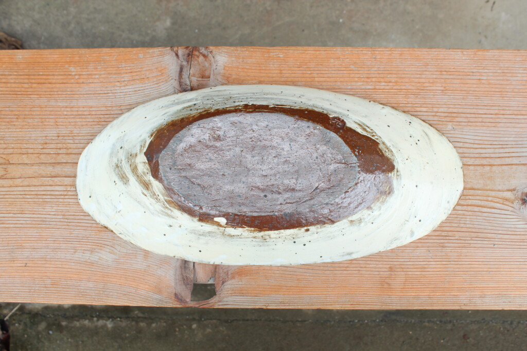 刷毛目石目楕円大皿Ｅ