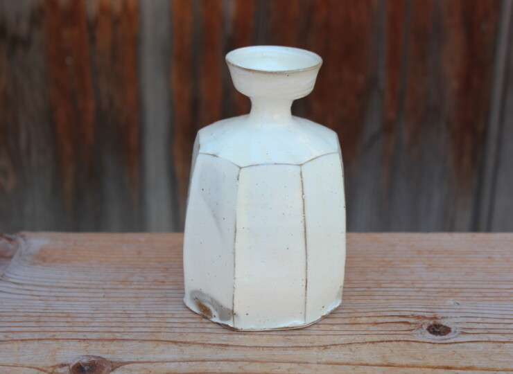 粉引面取花入Ｃ