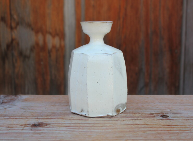 粉引面取花入Ｃ