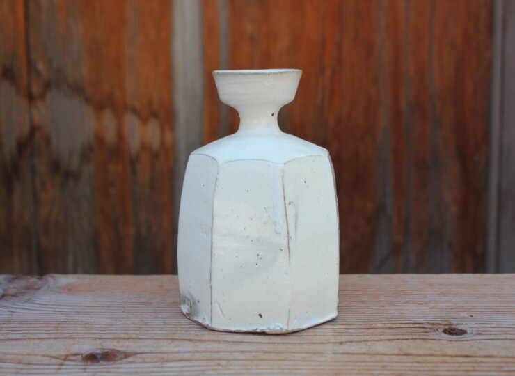 粉引面取花入Ｃ