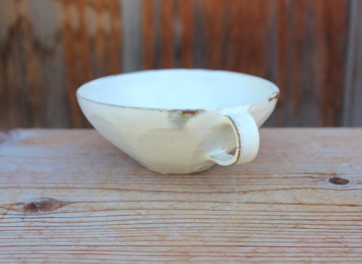 粉引面取スープカップＧ