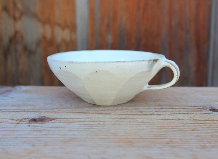 粉引面取スープカップＧ