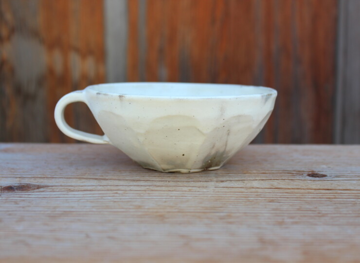 粉引面取スープカップL