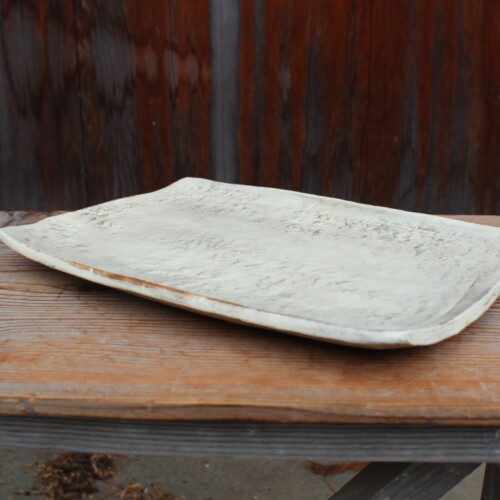 刷毛目石目長角皿Ｇ