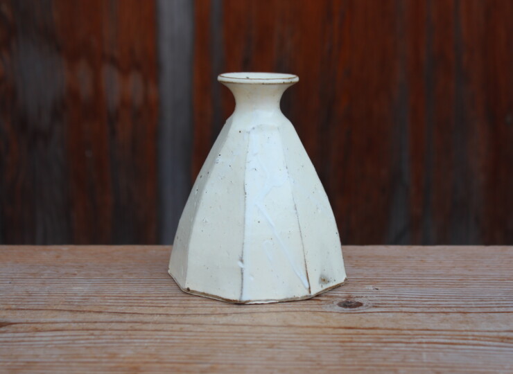 粉引面取花入Ｂ