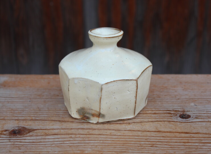 粉引面取花入Ｃ