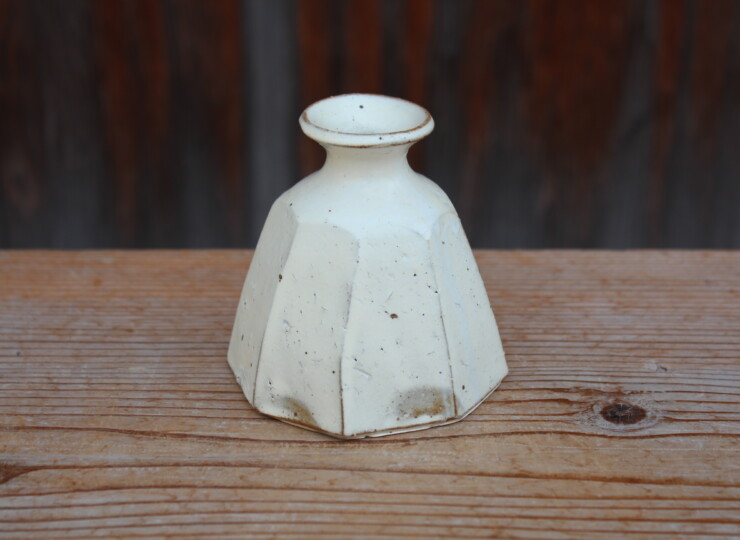 粉引面取花入Ｄ