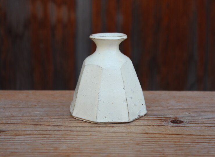 粉引面取花入Ｄ