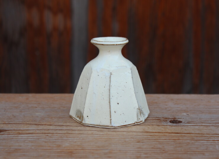 粉引面取花入Ｄ