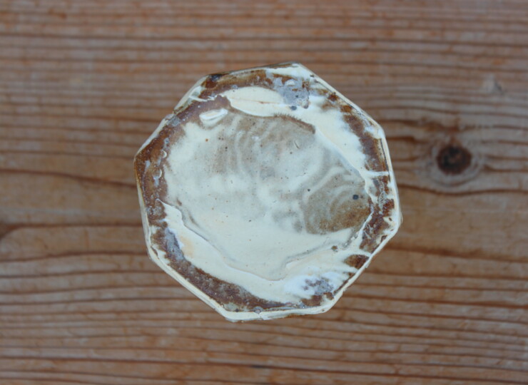 粉引面取花入Ｄ