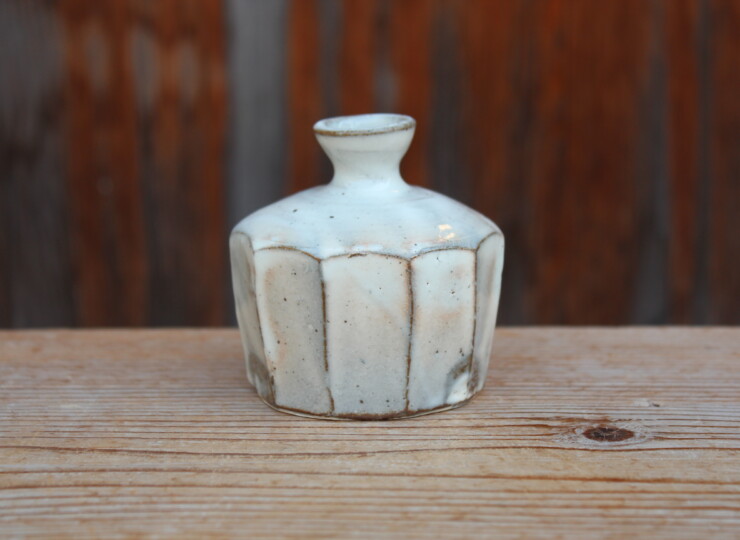 粉引面取花入Ｇ