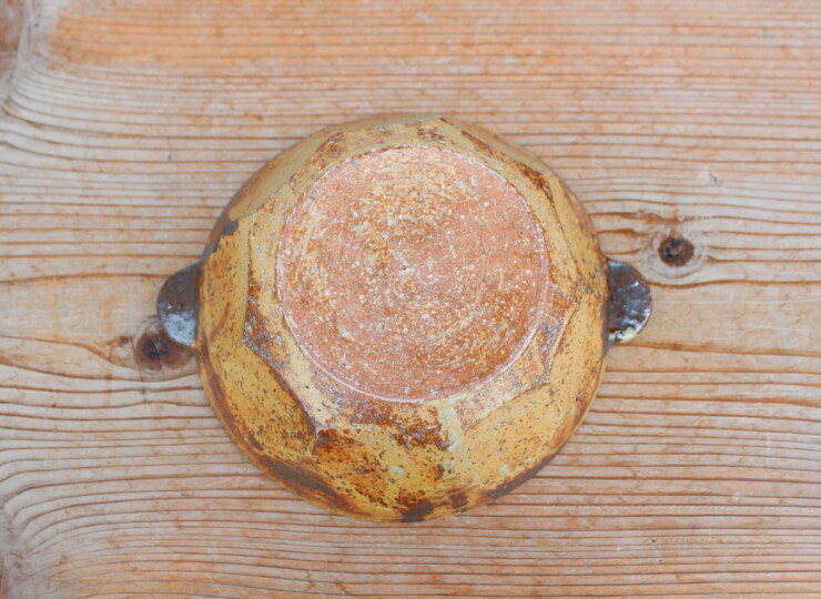 灰釉面取耳鉢Ｋ