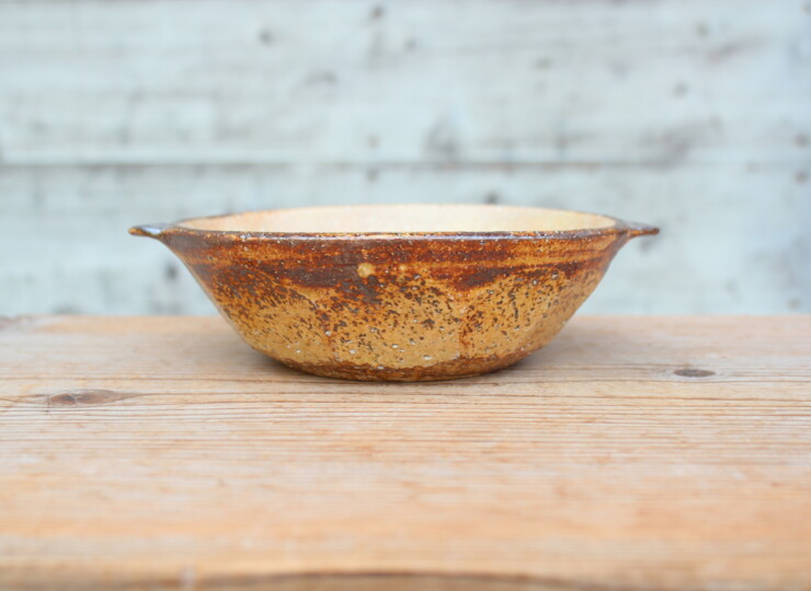 灰釉面取耳鉢Ｐ