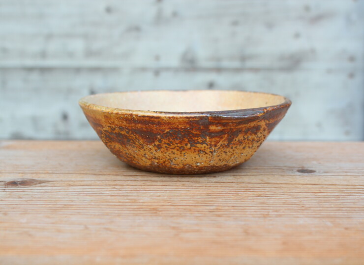 灰釉面取耳鉢Ｐ