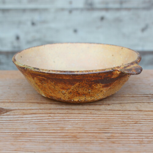 灰釉面取耳鉢Ｑ