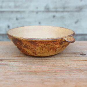 灰釉面取耳鉢Ｒ