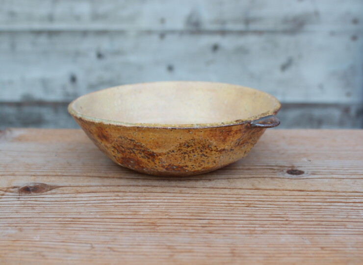 灰釉面取耳鉢Ｓ