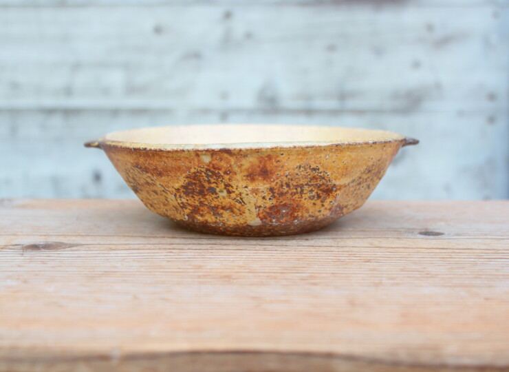 灰釉面取耳鉢Ｓ