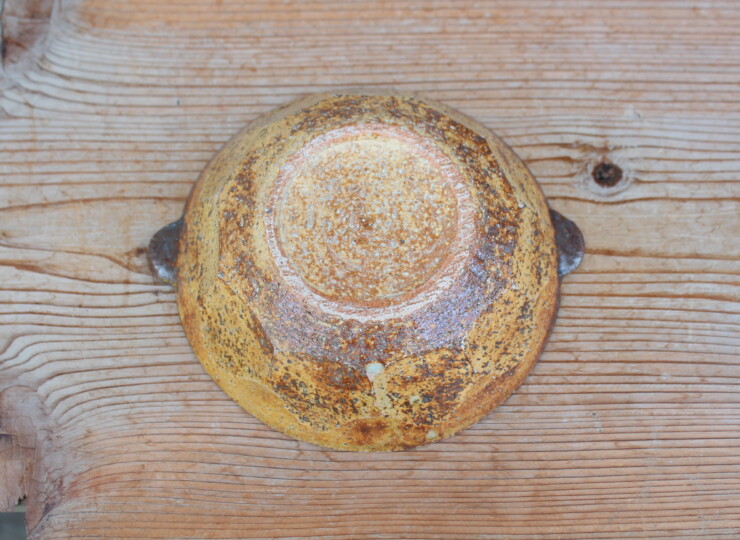 灰釉面取耳鉢Ｓ