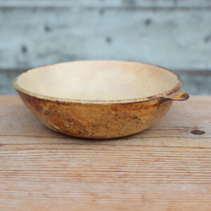 灰釉面取耳鉢Ｖ