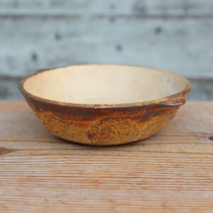 灰釉面取耳鉢Ｗ