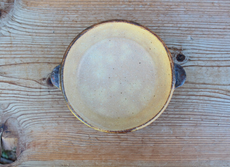 灰釉面取耳鉢Ａ