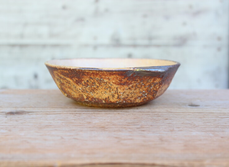 灰釉面取耳鉢Ｂ