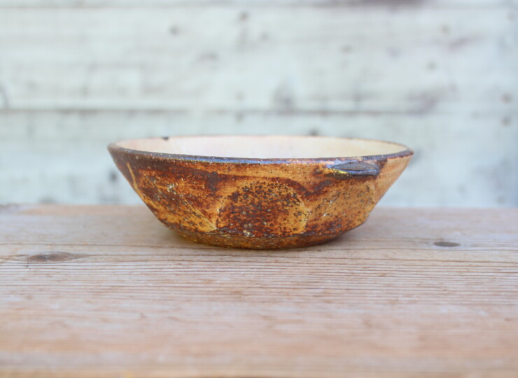 灰釉面取耳鉢Ｃ