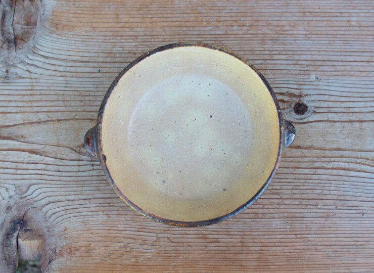 灰釉面取耳鉢Ｃ