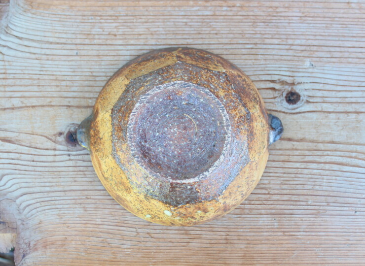 灰釉面取耳鉢Ｃ