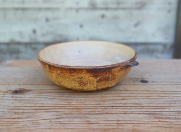 灰釉面取耳鉢Ｅ