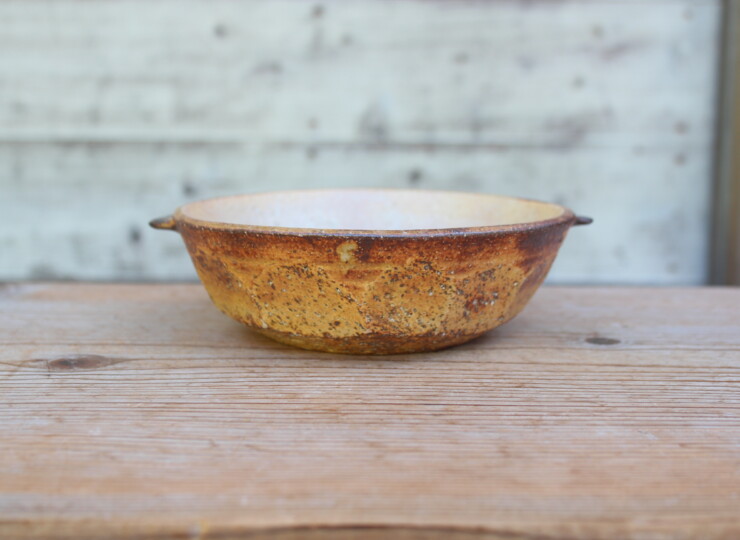 灰釉面取耳鉢Ｅ