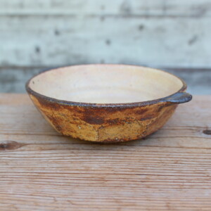 灰釉面取耳鉢Ｆ