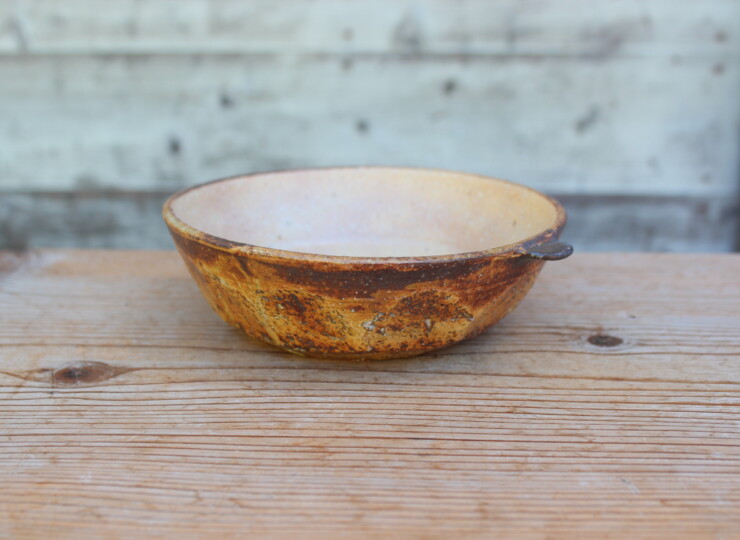 灰釉面取耳鉢Ｇ