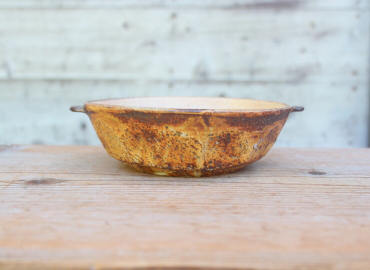 灰釉面取耳鉢Ｇ