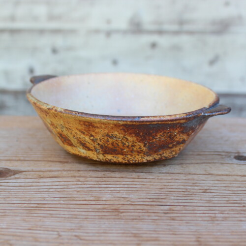 灰釉面取耳鉢Ｊ