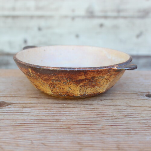 灰釉面取耳鉢Ｋ